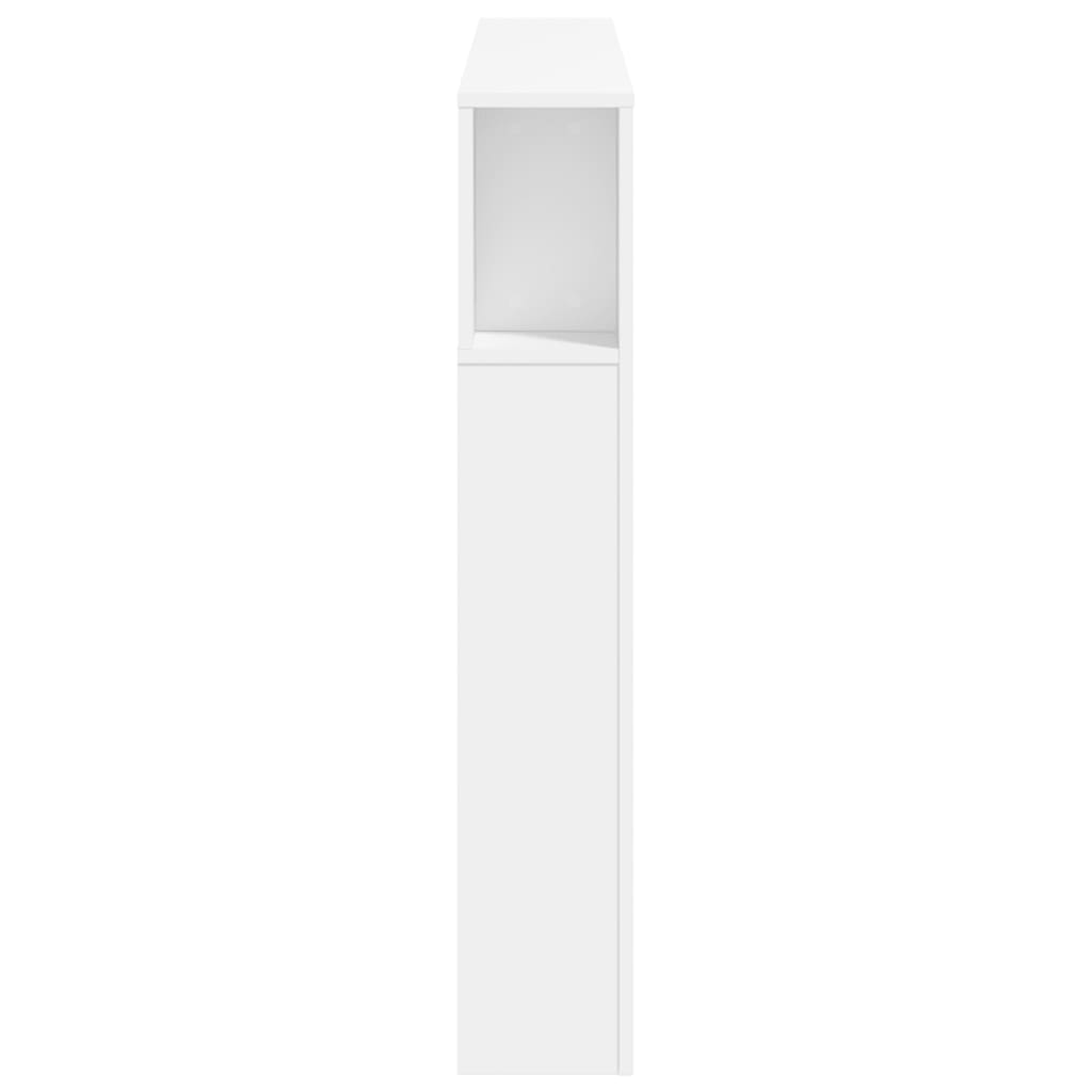 sengegavl med LED-lys 140x18,5x103,5 cm konstrueret træ hvid