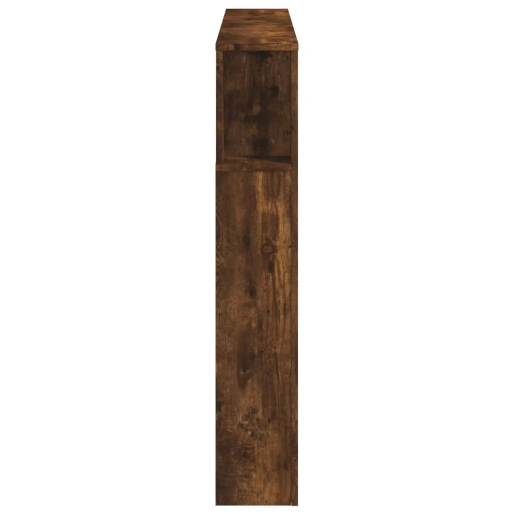 sengegavl m. LED-lys 140x18,5x103,5 cm konstrueret træ røget eg