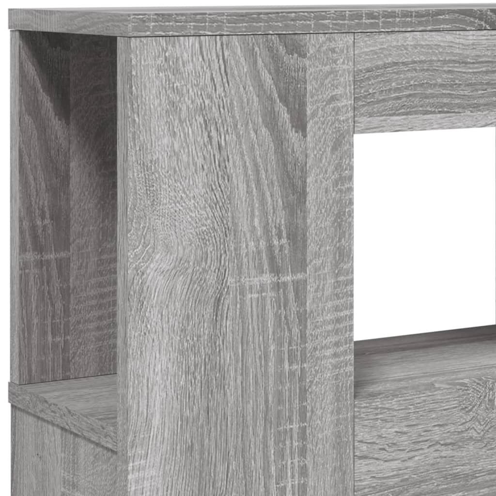 sengegavl 140x18,5x103,5 cm LED-lys konstrueret træ grå sonoma