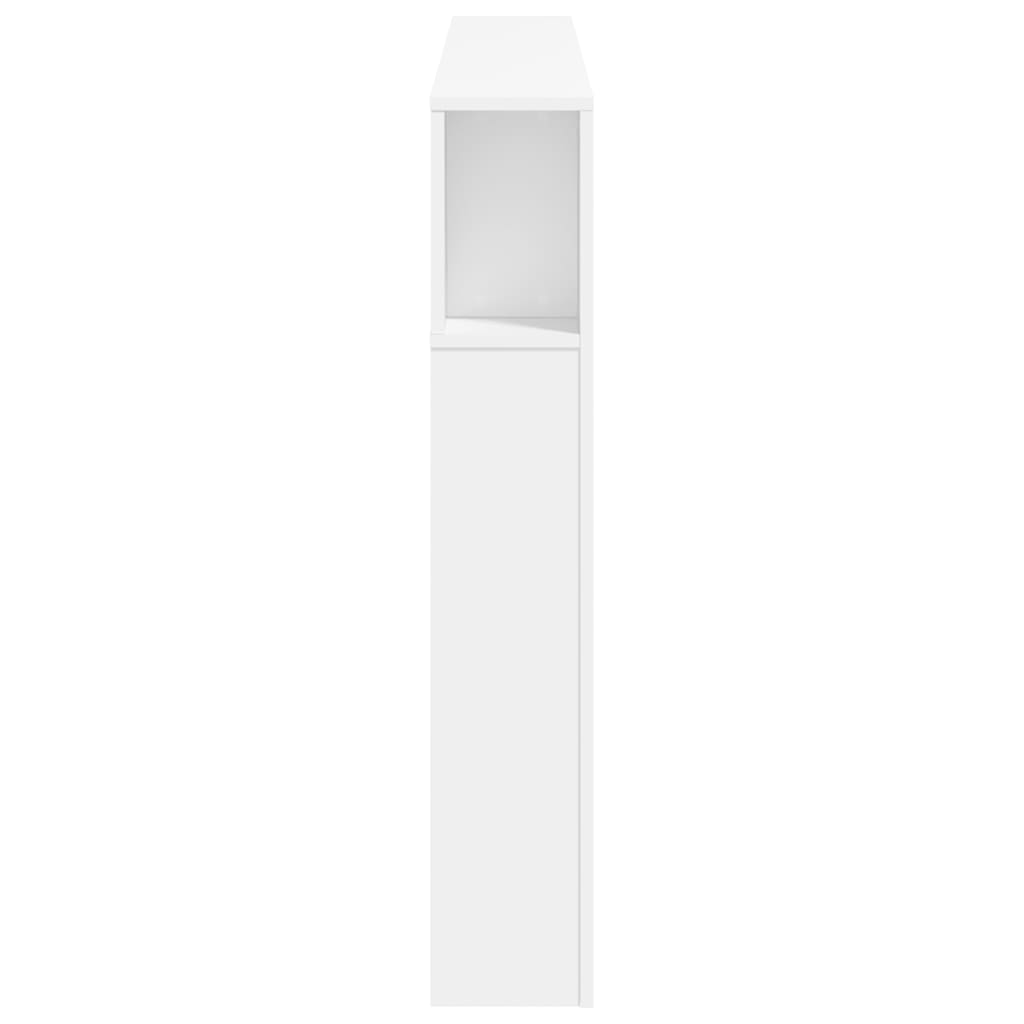 sengegavl med LED-lys 160x18,5x103,5 cm konstrueret træ hvid