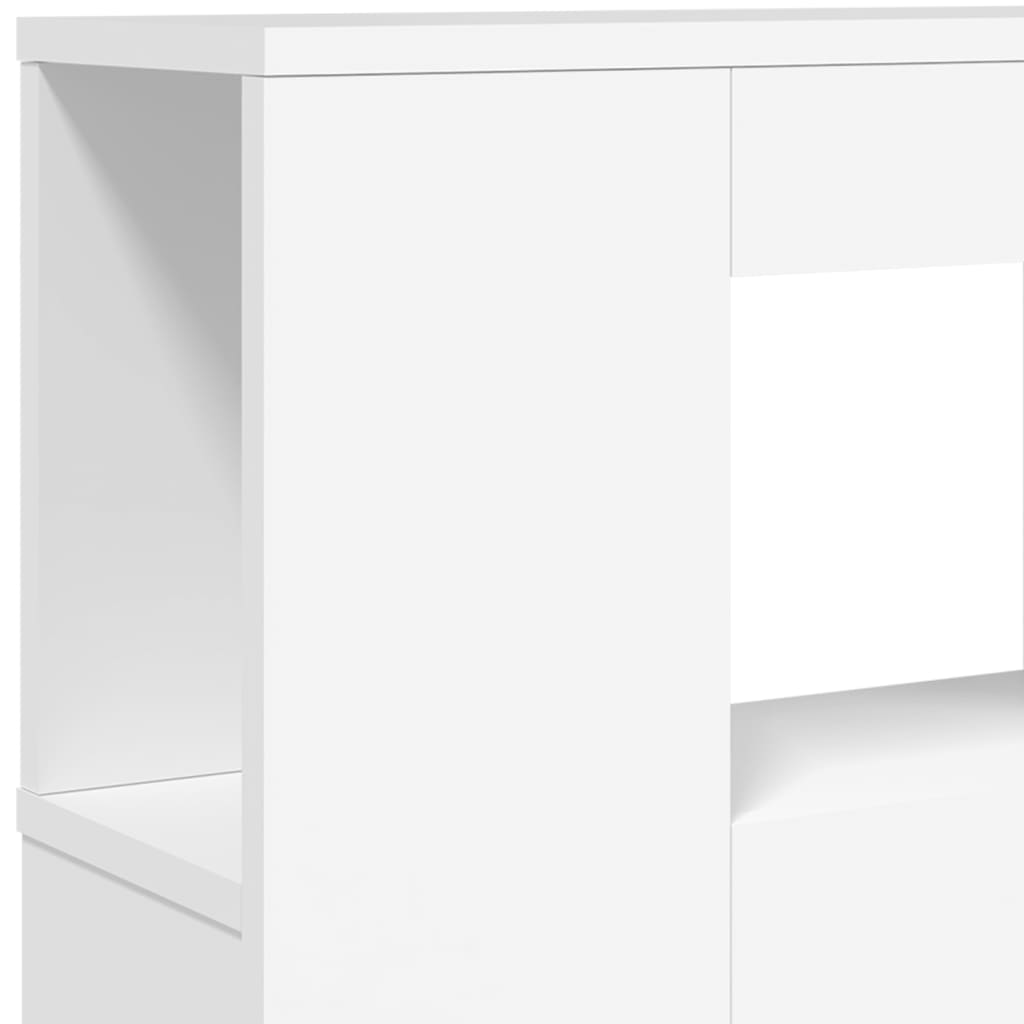 sengegavl med LED-lys 160x18,5x103,5 cm konstrueret træ hvid