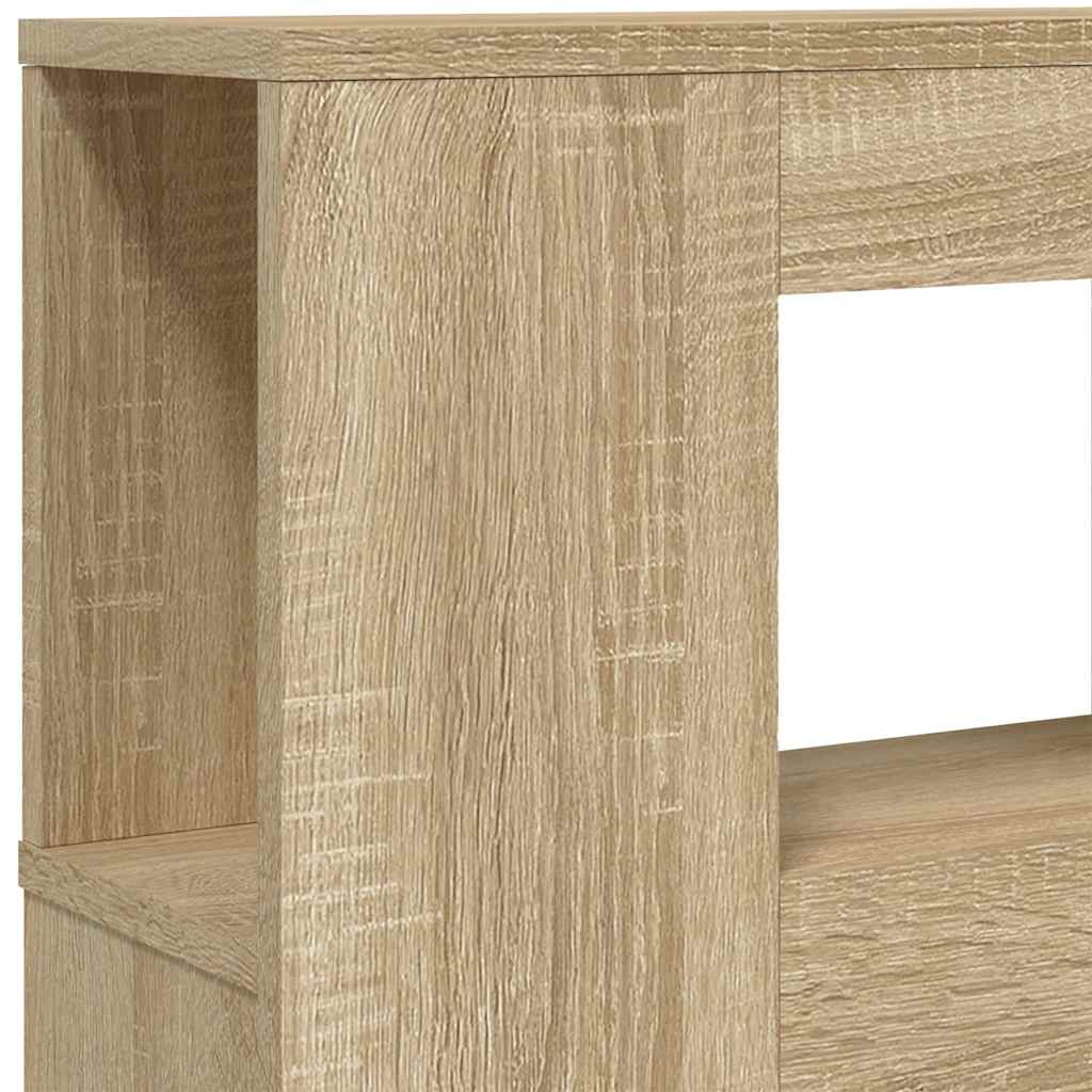 sengegavl 160x18,5x103,5 cm LED-lys konstrueret træ sonoma-eg