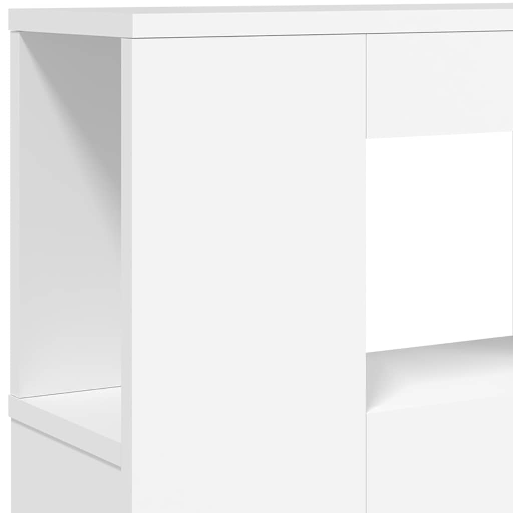 sengegavl med LED-lys 180x18,5x103,5 cm konstrueret træ hvid