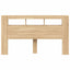 sengegavl 180x18,5x103,5 cm LED-lys konstrueret træ sonoma-eg