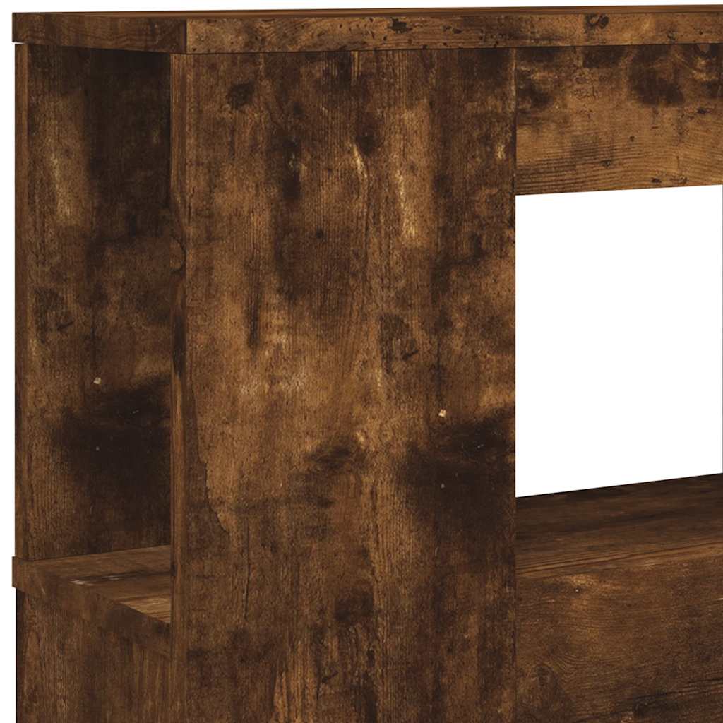 sengegavl m. LED-lys 180x18,5x103,5 cm konstrueret træ røget eg