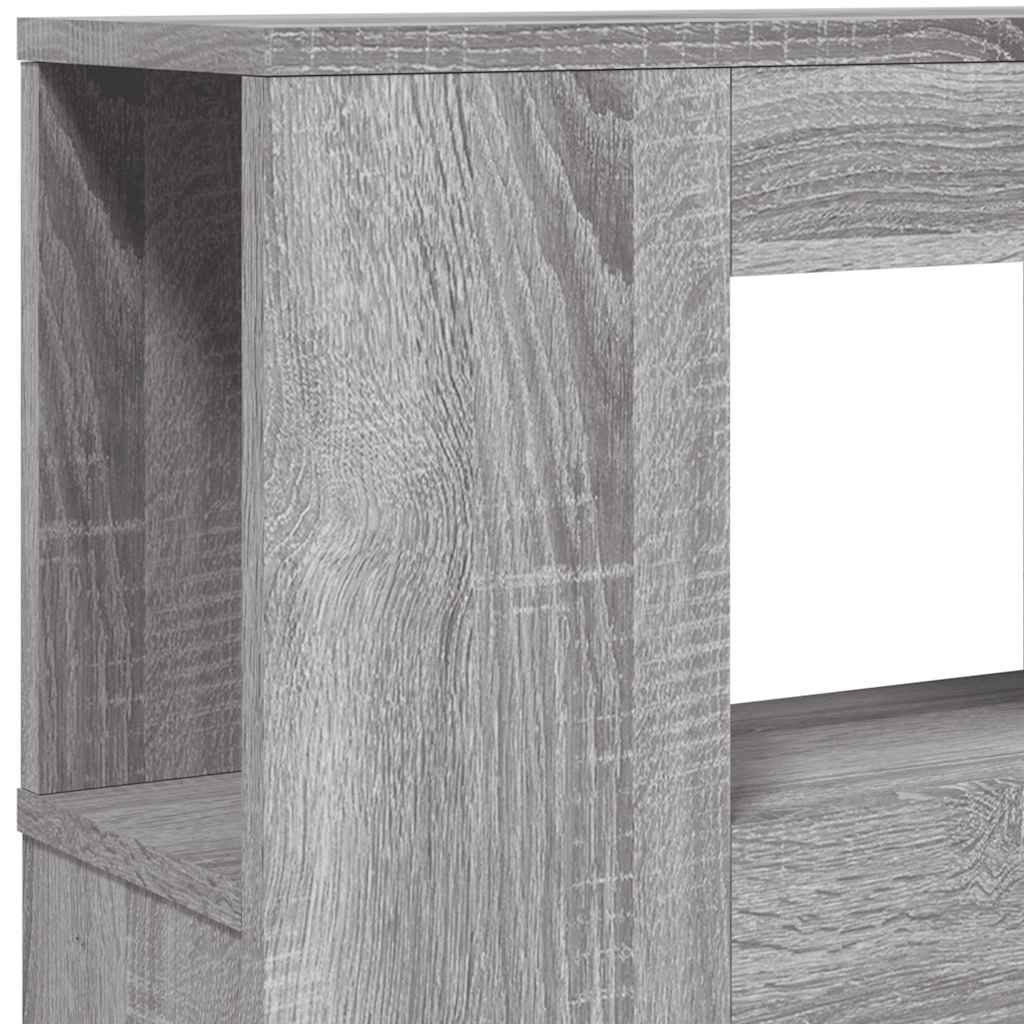 sengegavl 200x18,5x103,5 cm LED-lys konstrueret træ grå sonoma