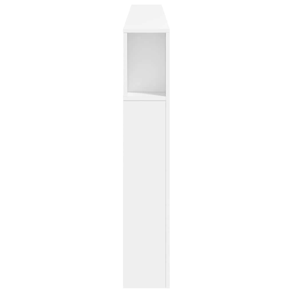 sengegavl med LED-lys 220x18,5x103,5 cm konstrueret træ hvid