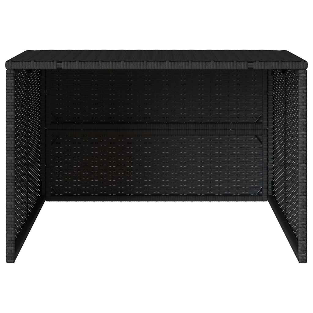 garage til robotplæneklipper 86x90x52/57 cm polyrattan sort