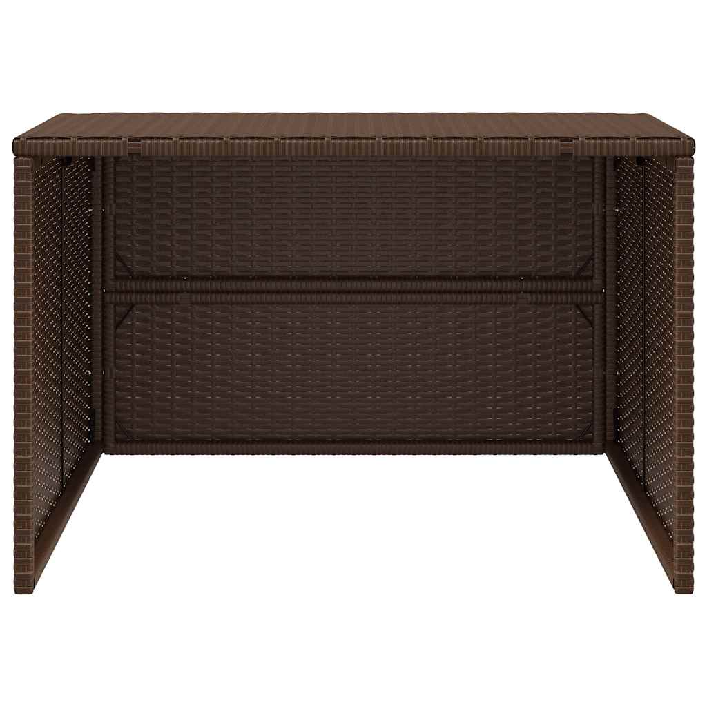 garage til robotplæneklipper 86x90x52/57 cm polyrattan brun