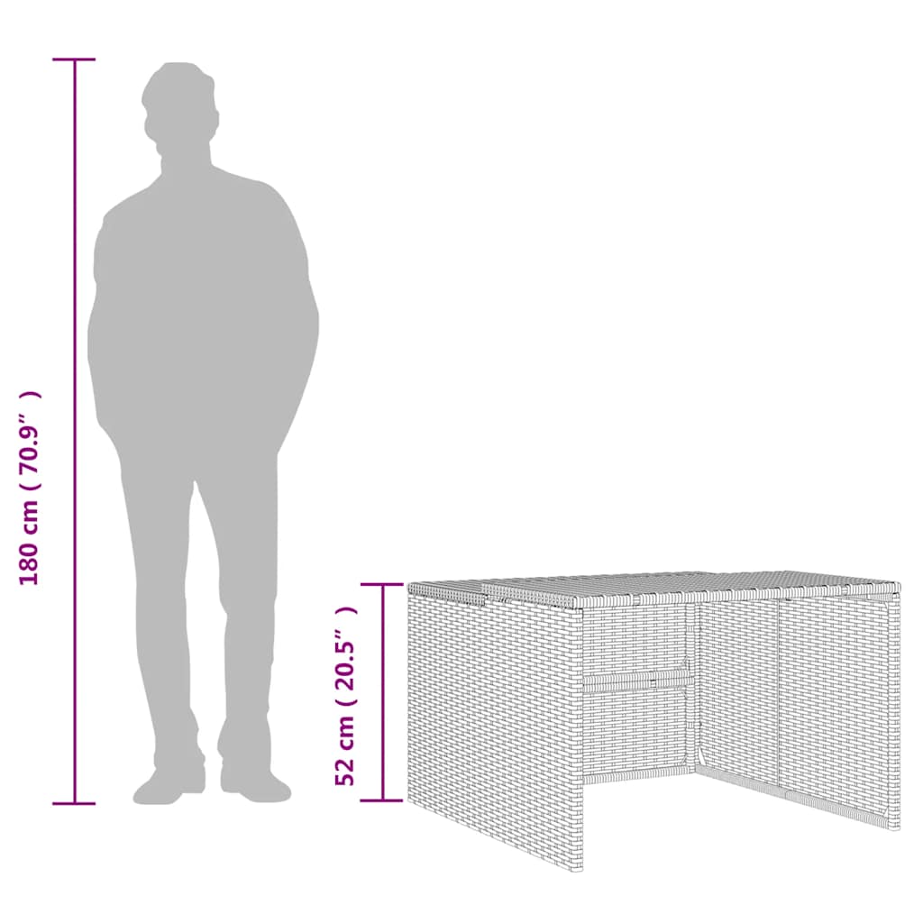 garage til robotplæneklipper 86x90x52/57 cm polyrattan brun