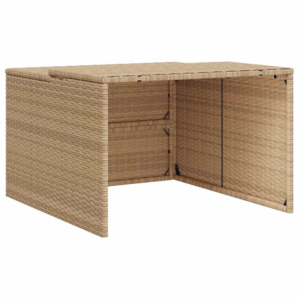 garage til robotplæneklipper 86x90x52/57 cm polyrattan beige
