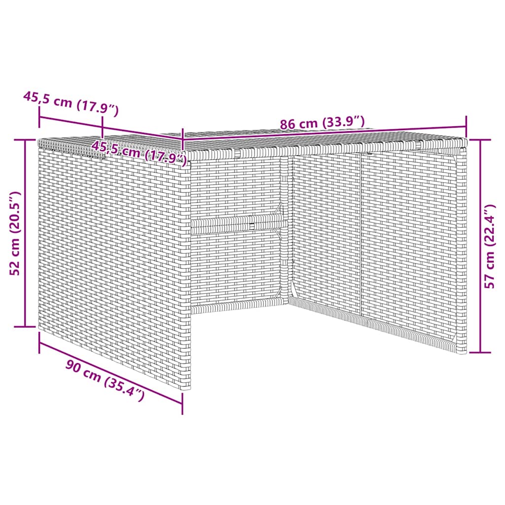 garage til robotplæneklipper 86x90x52/57 cm polyrattan beige