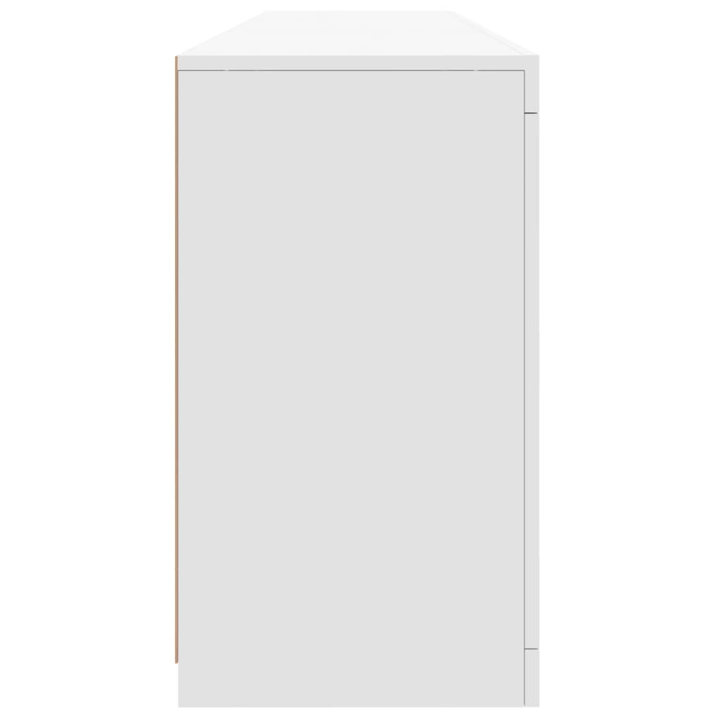 skænk med LED-lys 162x37x67 cm hvid