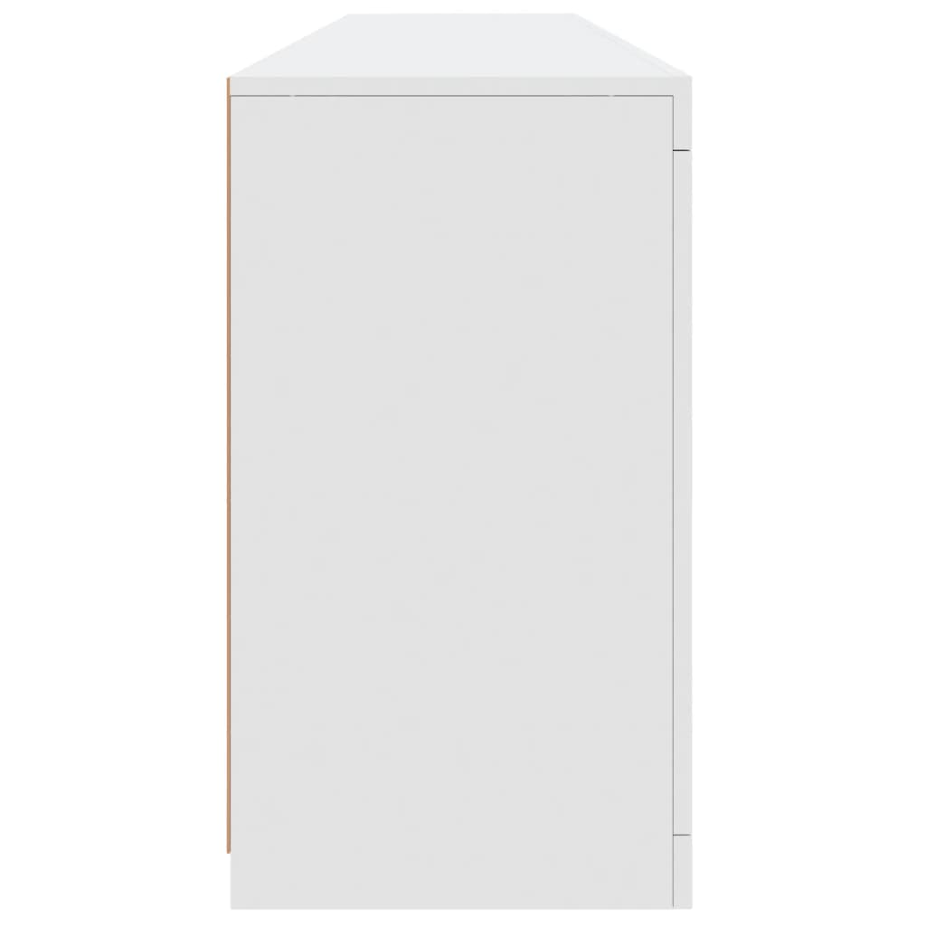 skænk med LED-lys 181,5x37x67 cm hvid