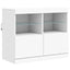 skænk med LED-lys 202x37x67 cm hvid