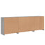 skænk med LED-lys 202x37x67 cm grå sonoma-eg