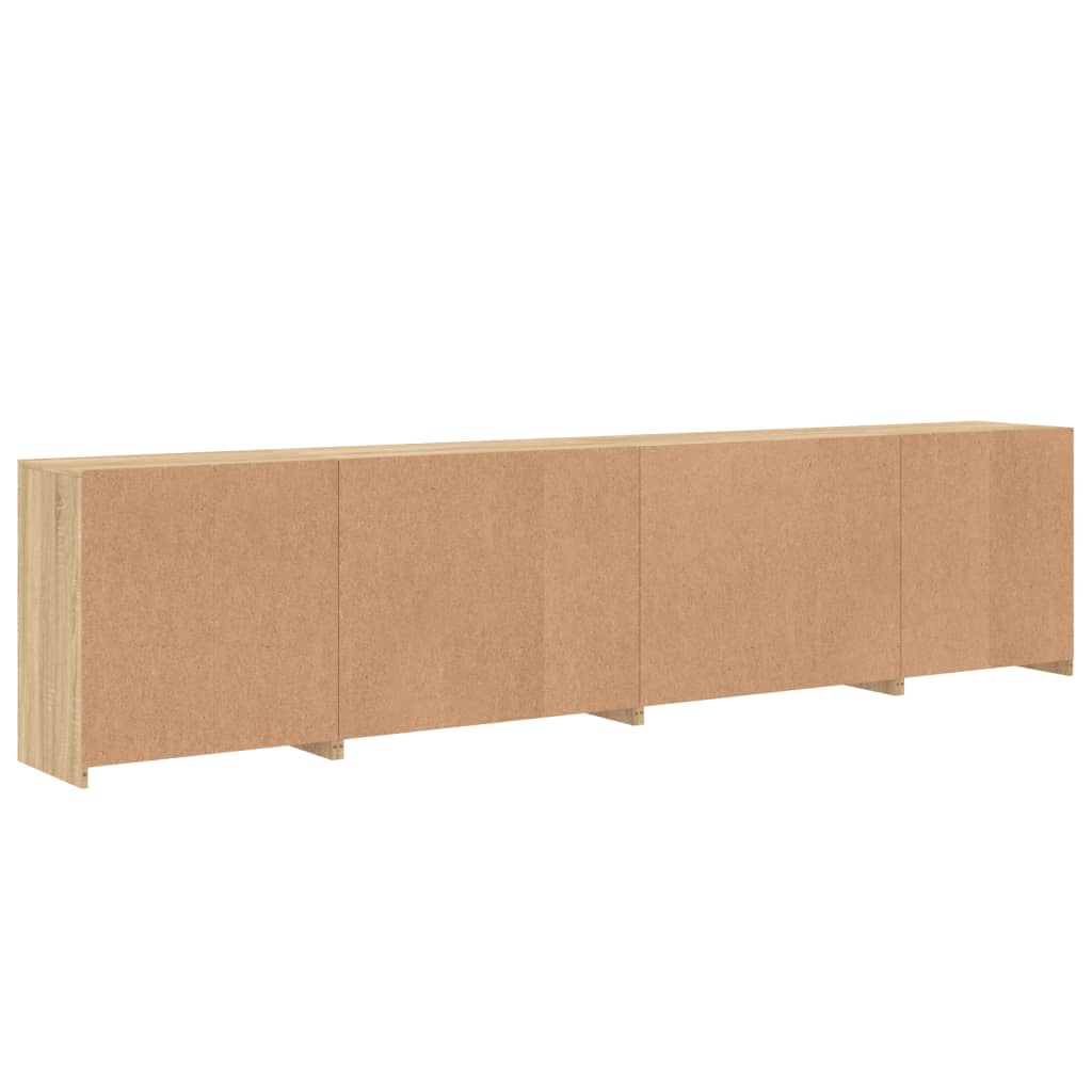skænk med LED-lys 283x37x67 cm sonoma-eg