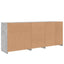 skænk med LED-lys 162x37x67 cm betongrå