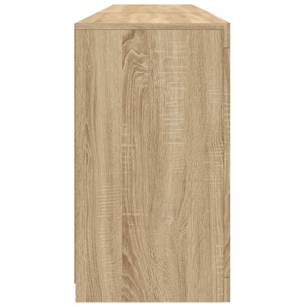 skænk med LED-lys 181,5x37x67 cm sonoma-eg