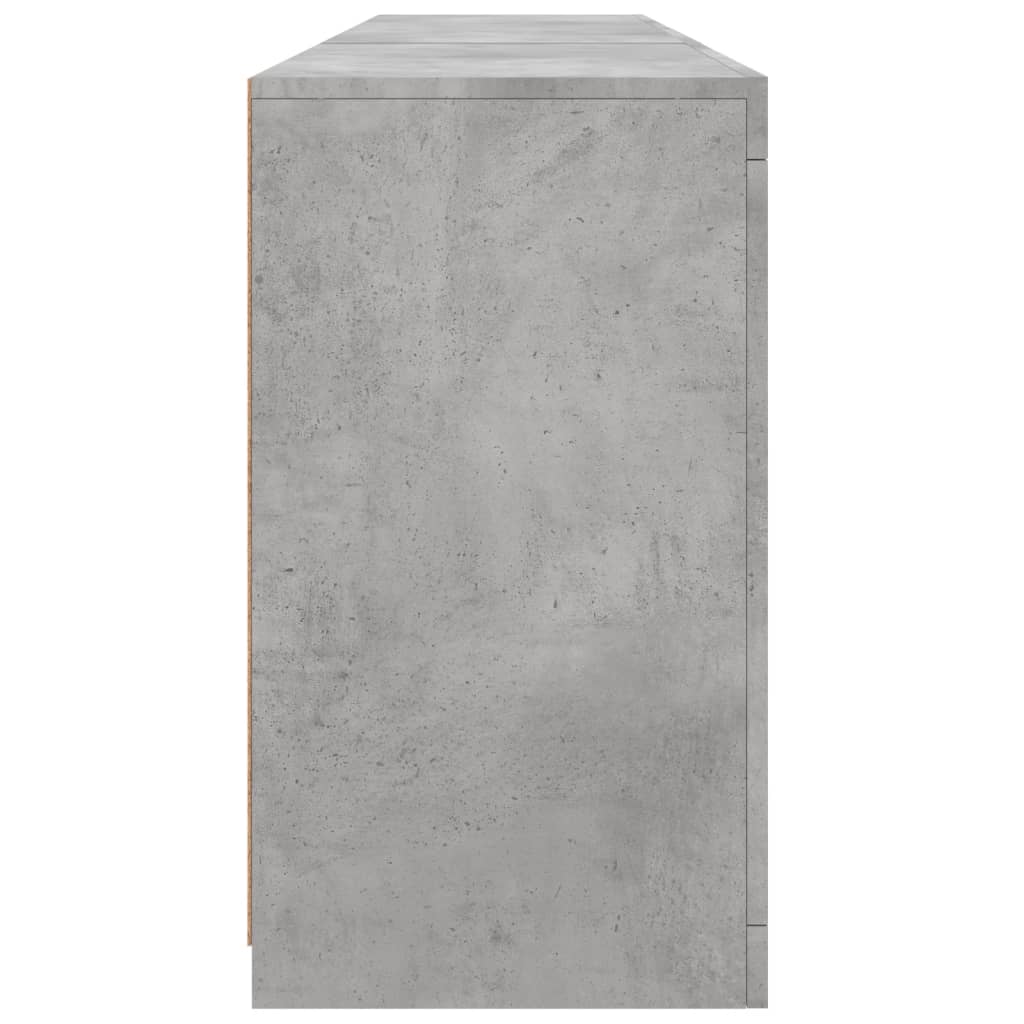 skænk med LED-lys 181,5x37x67 cm betongrå