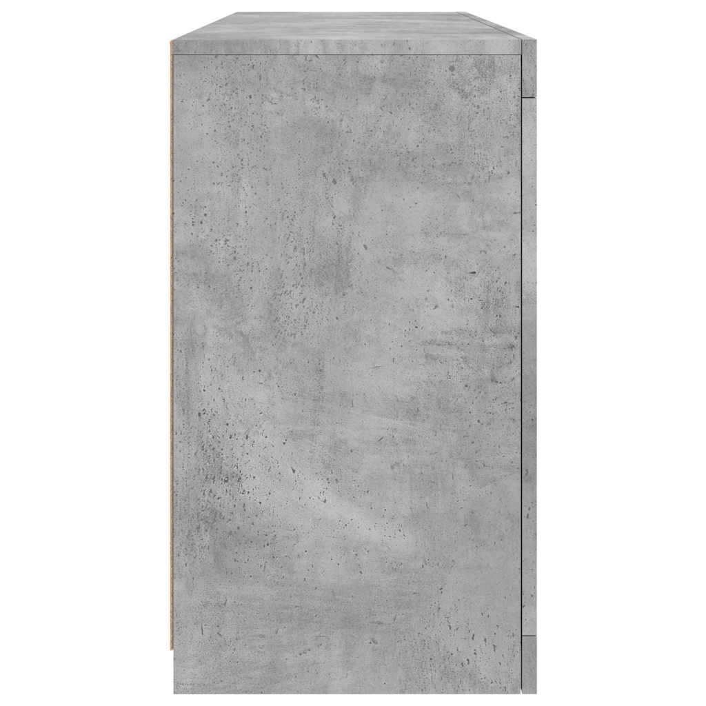 skænk med LED-lys 142,5x37x67 cm betongrå