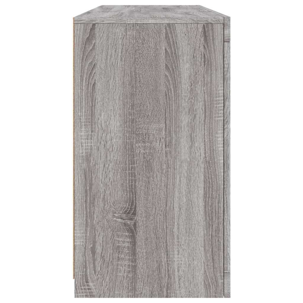 skænk med LED-lys 142,5x37x67 cm grå sonoma-eg