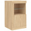 skænk med LED-lys 123x37x67 cm sonoma-eg