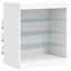skænk med LED-lys 142,5x37x67 cm hvid