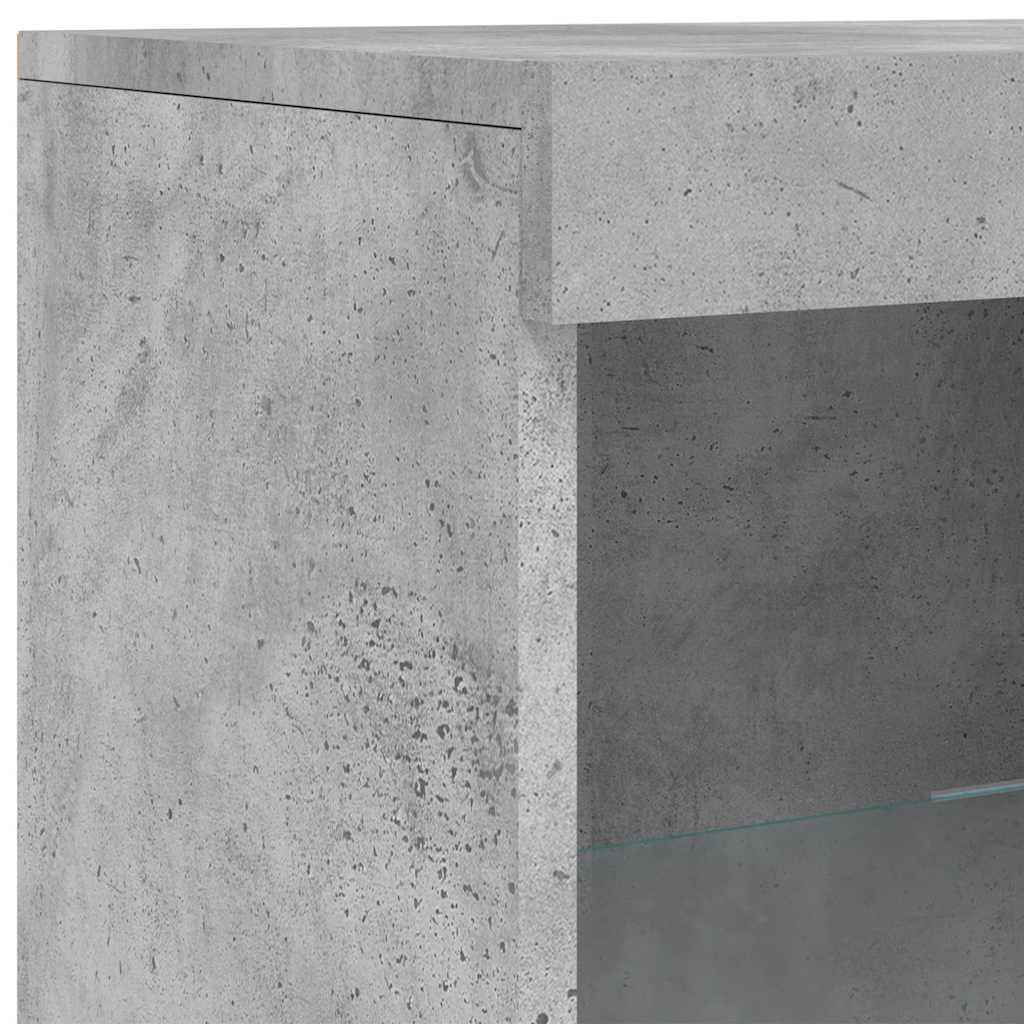 skænke med LED-lys 3 stk. konstrueret træ betongrå