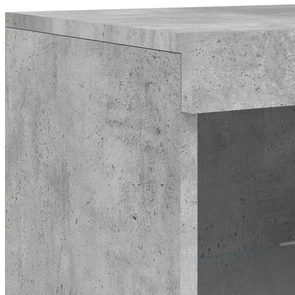 skænke med LED-lys 3 stk. konstrueret træ betongrå