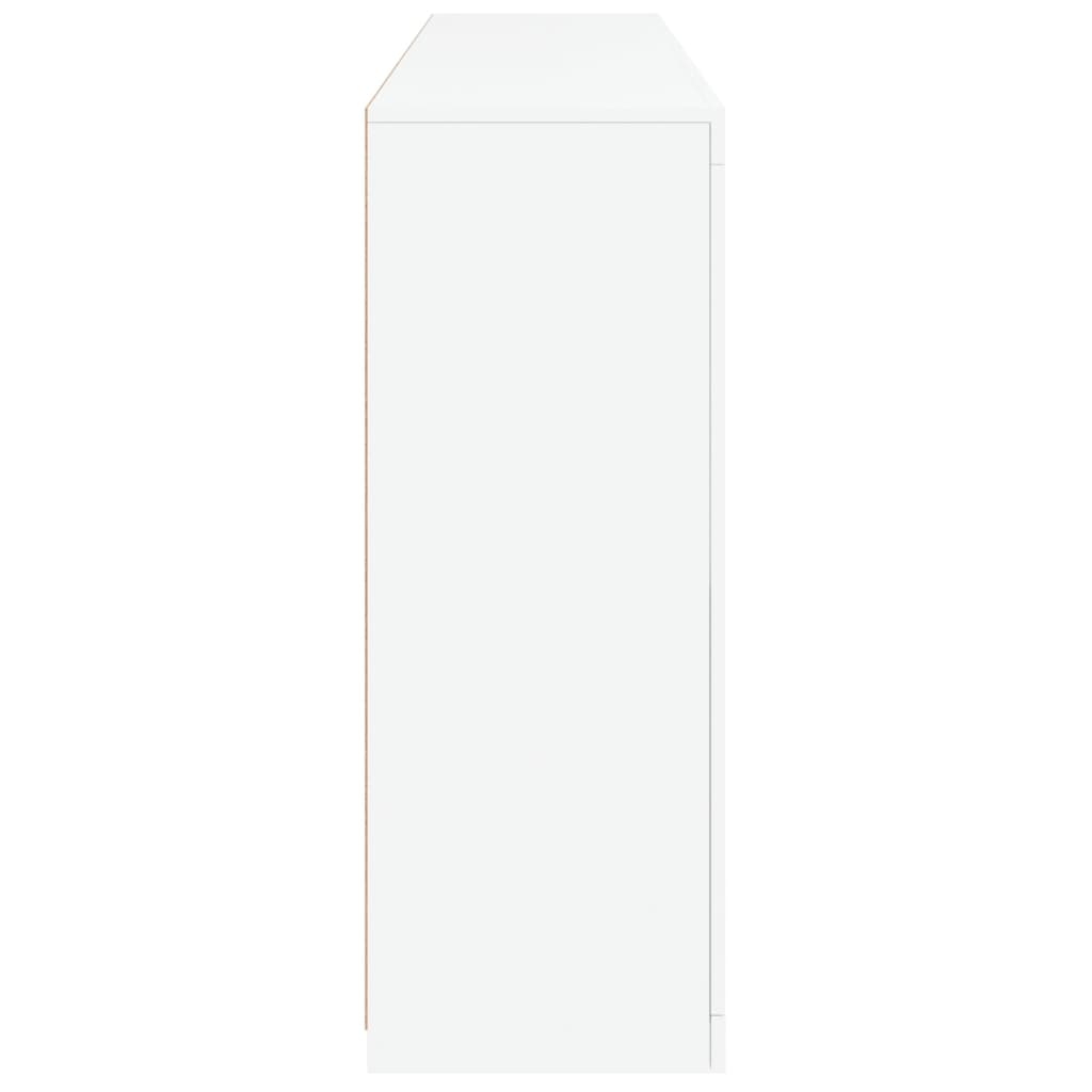 skænk med LED-lys 162x37x100 cm hvid