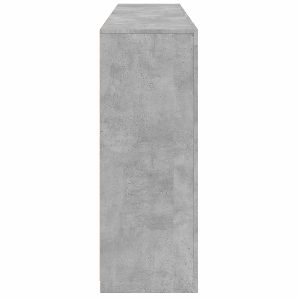 skænk med LED-lys 162x37x100 cm betongrå