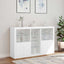 skænk med LED-lys 162x37x100 cm hvid