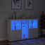 skænk med LED-lys 162x37x100 cm hvid