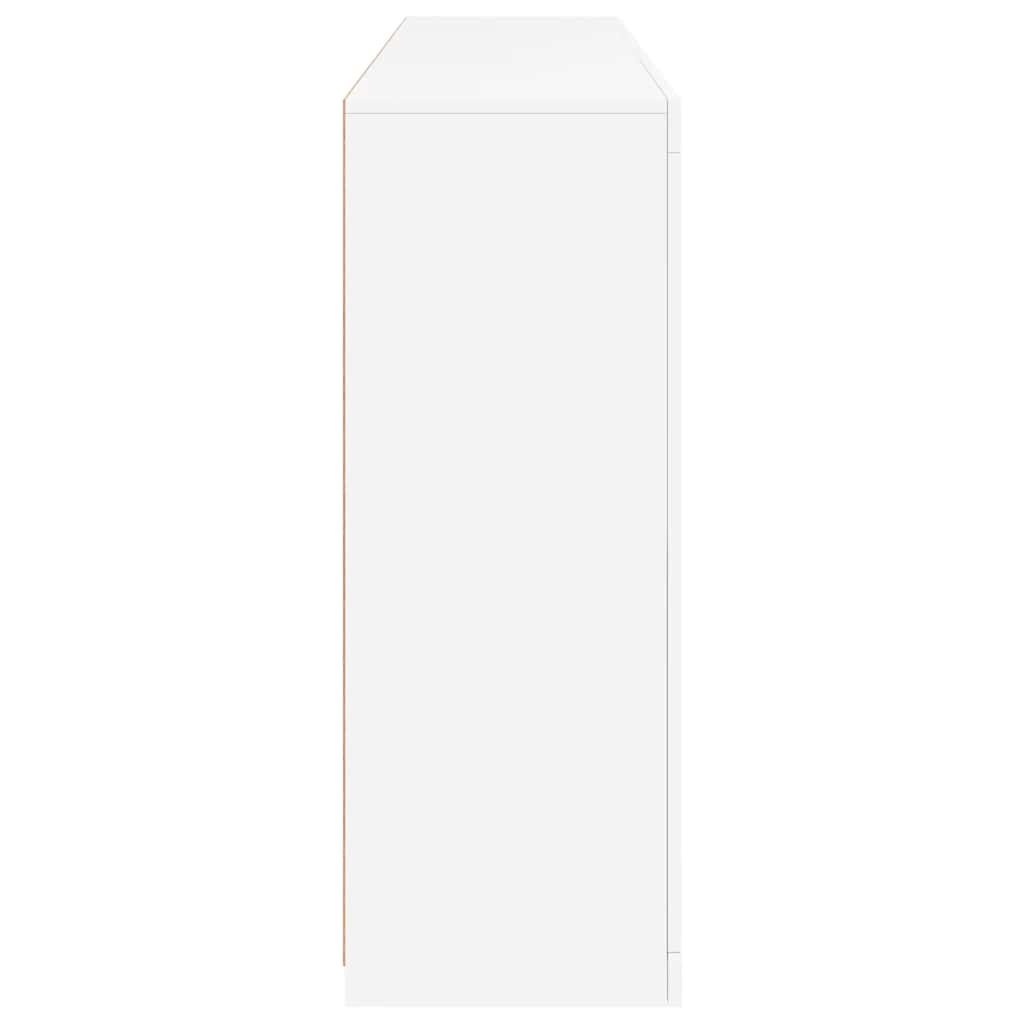 skænk med LED-lys 162x37x100 cm hvid