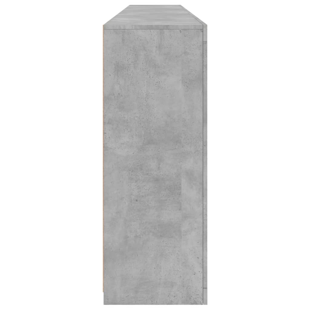 skænk med LED-lys 162x37x100 cm betongrå