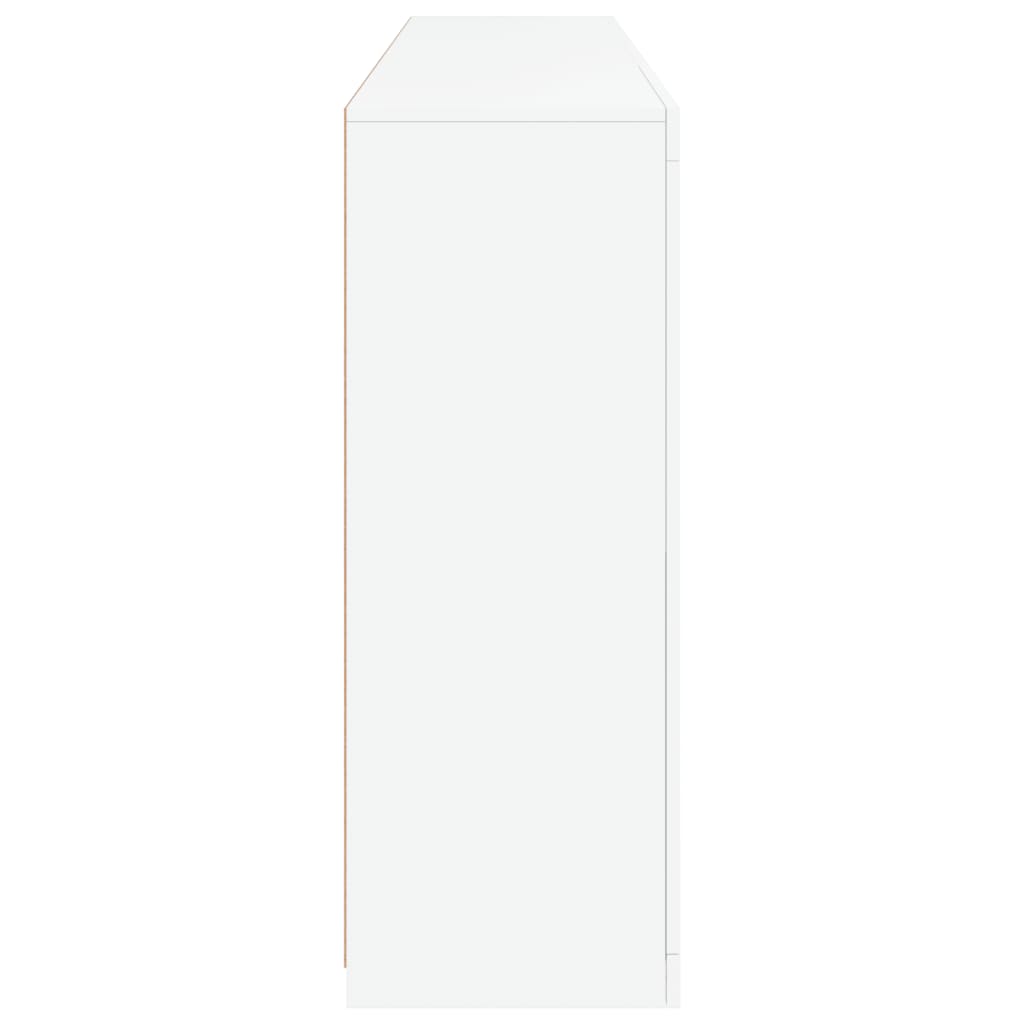 skænk med LED-lys 181,5x37x100 cm hvid