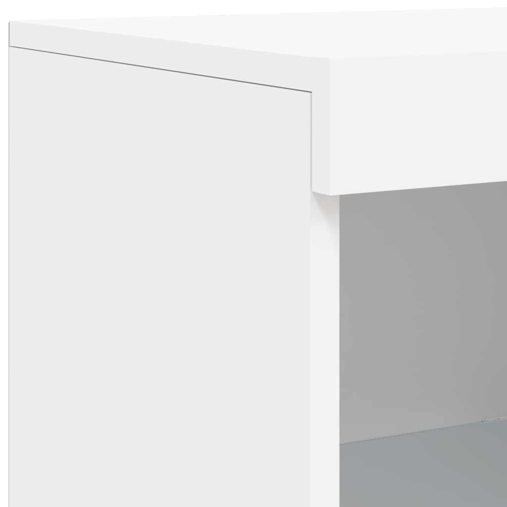 skænk med LED-lys 181,5x37x100 cm hvid