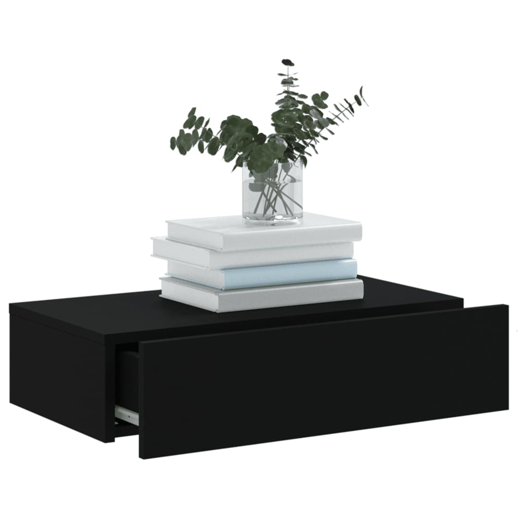 tv-bord med LED-lys 60x35x15,5 cm sort