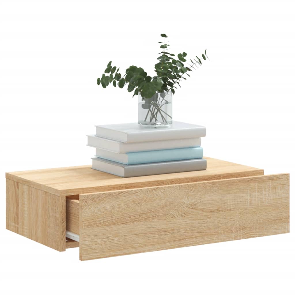 tv-bord med LED-lys 60x35x15,5 cm sonoma-eg
