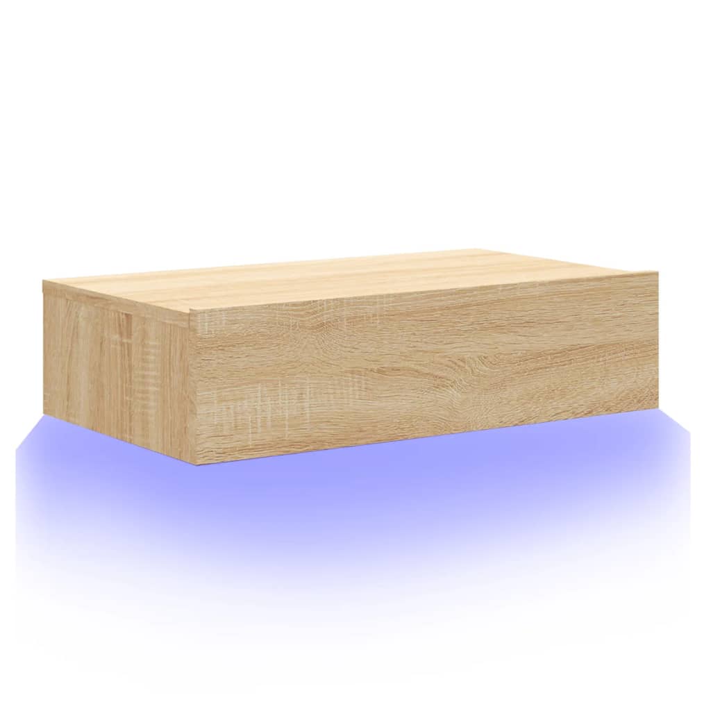 tv-bord med LED-lys 60x35x15,5 cm sonoma-eg