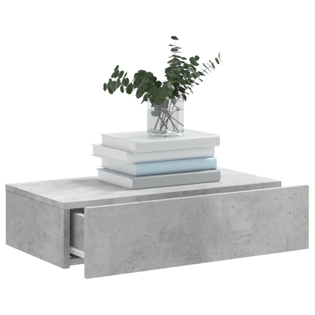 tv-bord med LED-lys 60x35x15,5 cm betongrå