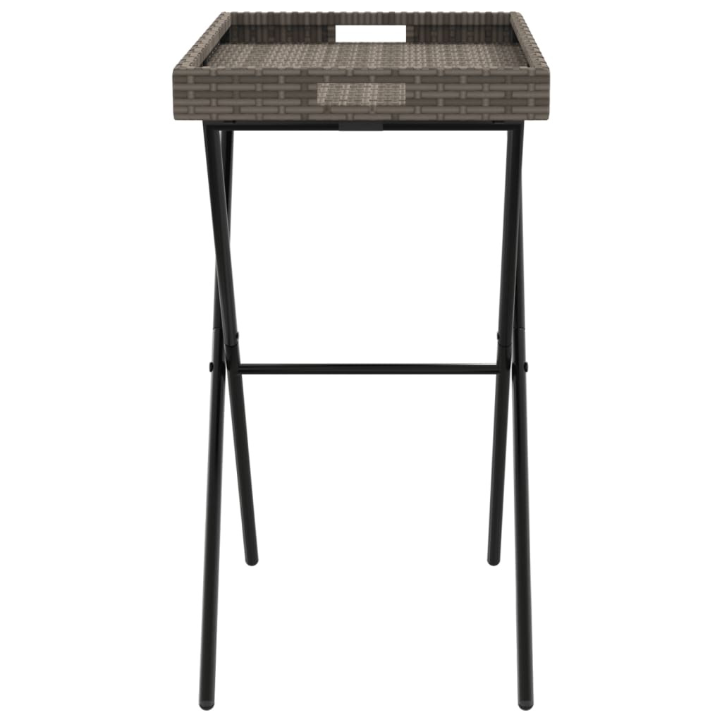 bakkebord 65x40x75 cm polyrattan grå