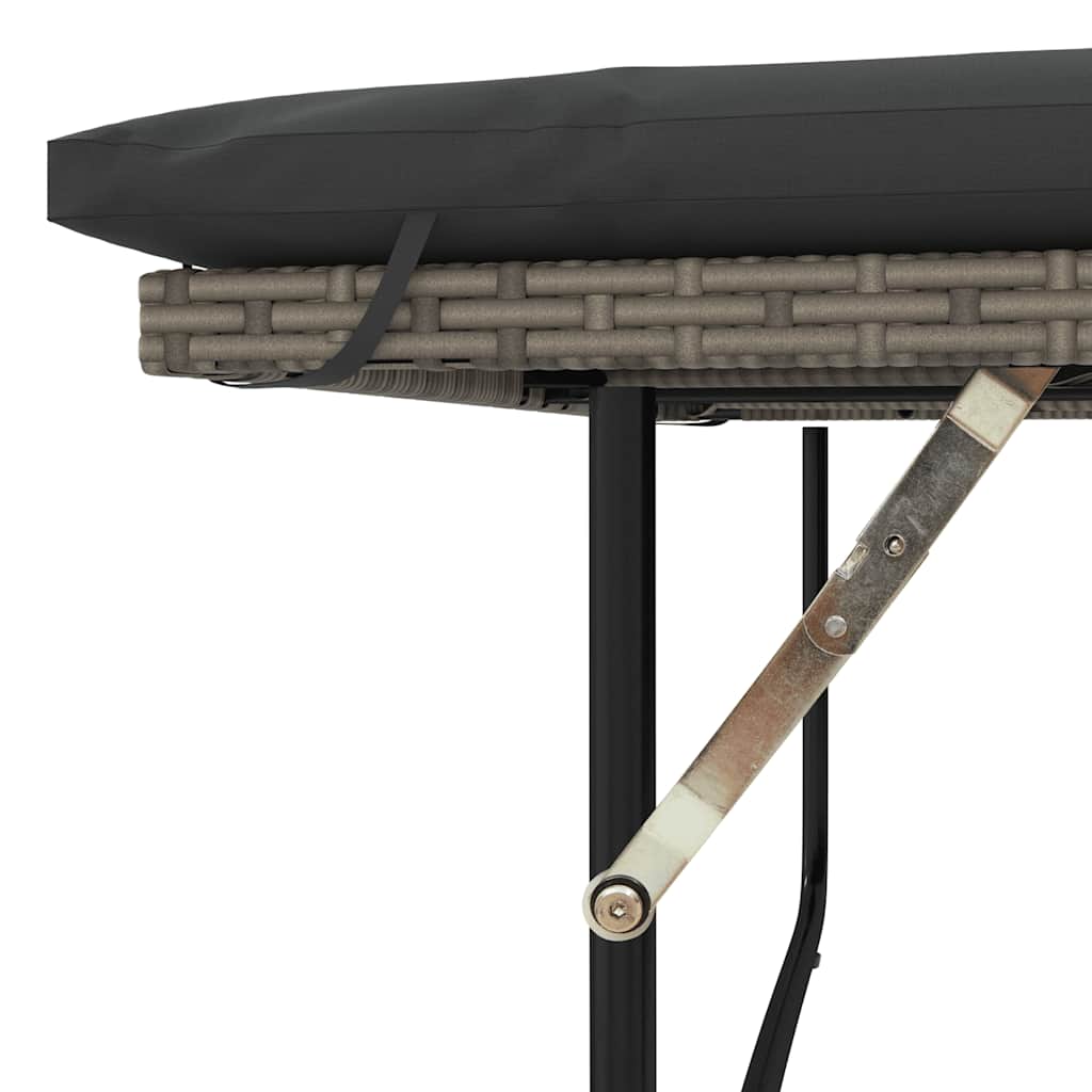 2-personers havesofa med hynder polyrattan grå