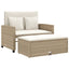 2-personers havesofa med hynder polyrattan beige