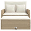 2-personers havesofa med hynder polyrattan beige