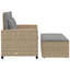 2-personers havesofa med hynder polyrattan beige