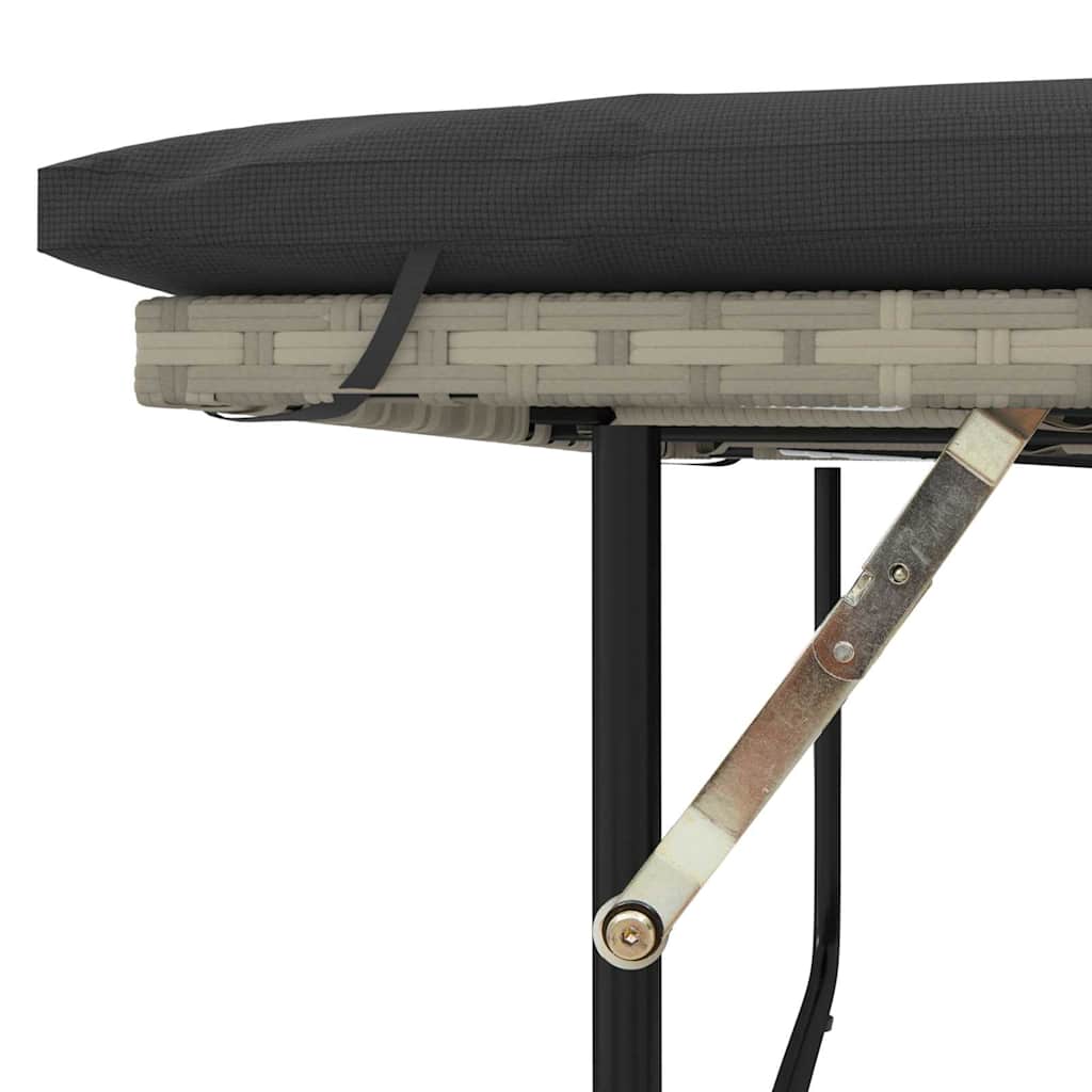 2-personers havesofa med hynder polyrattan lysegrå