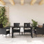 havebord med glastop 190x80x74 cm polyrattan sort
