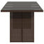 havebord med glastop 190x80x74 cm polyrattan brun